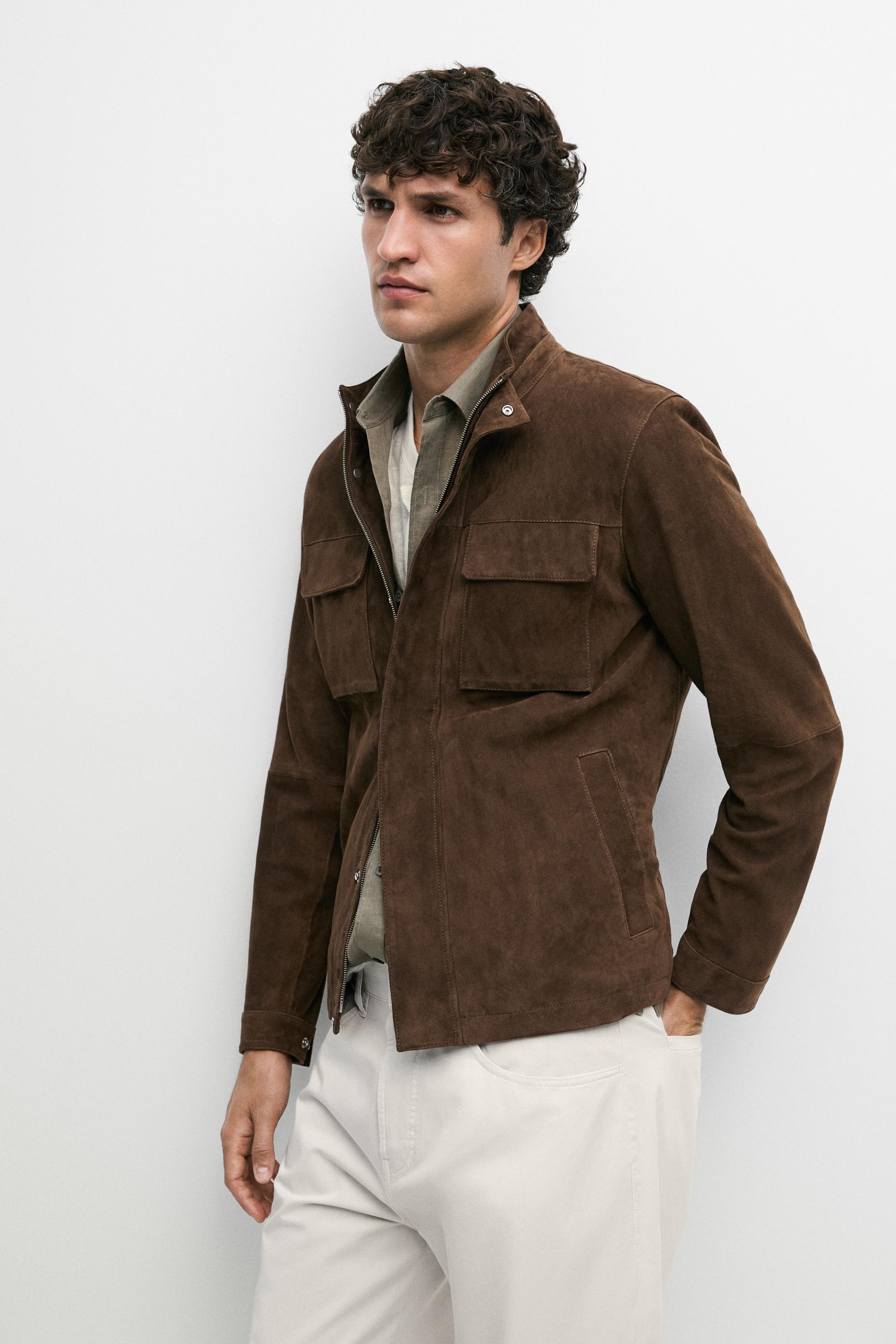 Suede jacket with pocket details
